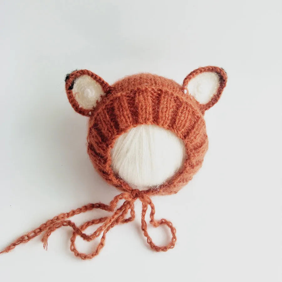 Newborn Baby Knitted Hat Set Newborn Photography Props Newborn Cute Fox Doll Newborn Wrap Set
