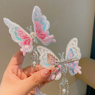 Kids Accessories Butterfly Children's Hanfu Headdress Fringe Antique Hairpins Baby Accessories Hair Pins and Clips