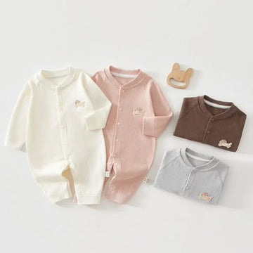 Newborn Baby Jumpsuit Spring and Autumn Sleepwear Pure Cotton Newborn Clothes 0-18 Months Newborn Boys and Girls Jumpsuit Romper