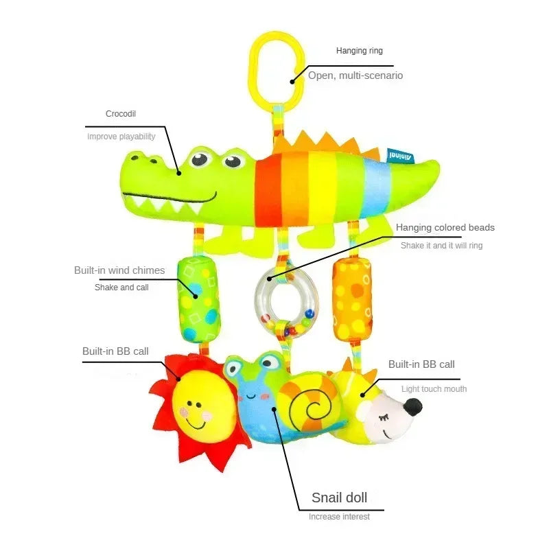 Baby Toys for 0 3 6 12 Months Rainbow Activity Plush Animal Stroller Hanging Toy for Baby Car Seat Crib Travel Sensory Baby Toys