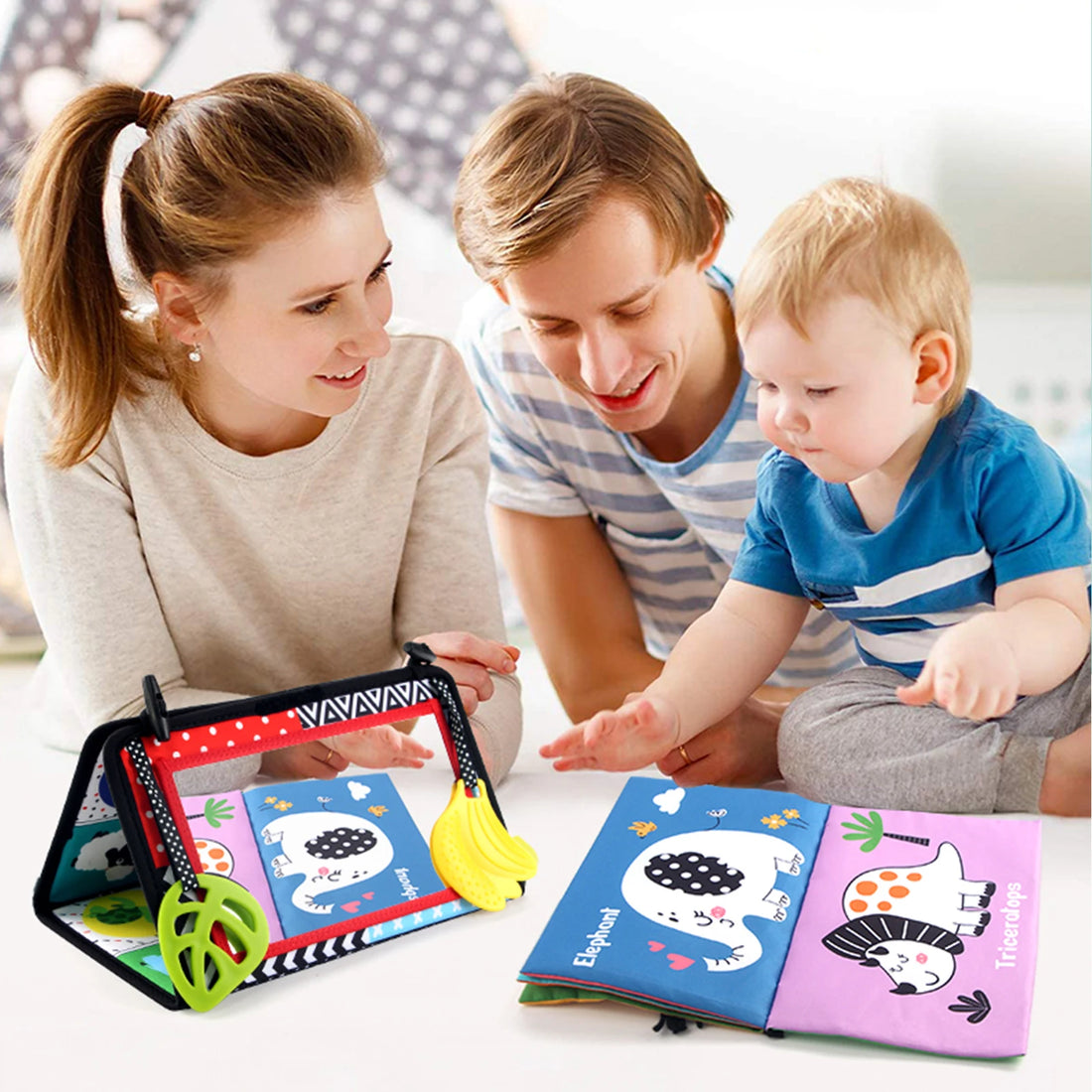 Black and White Baby Floor Mirror Tummy Time Sensory Toys 6-24 Months Baby Toys Montessori Toys Crawling Development Baby Toys