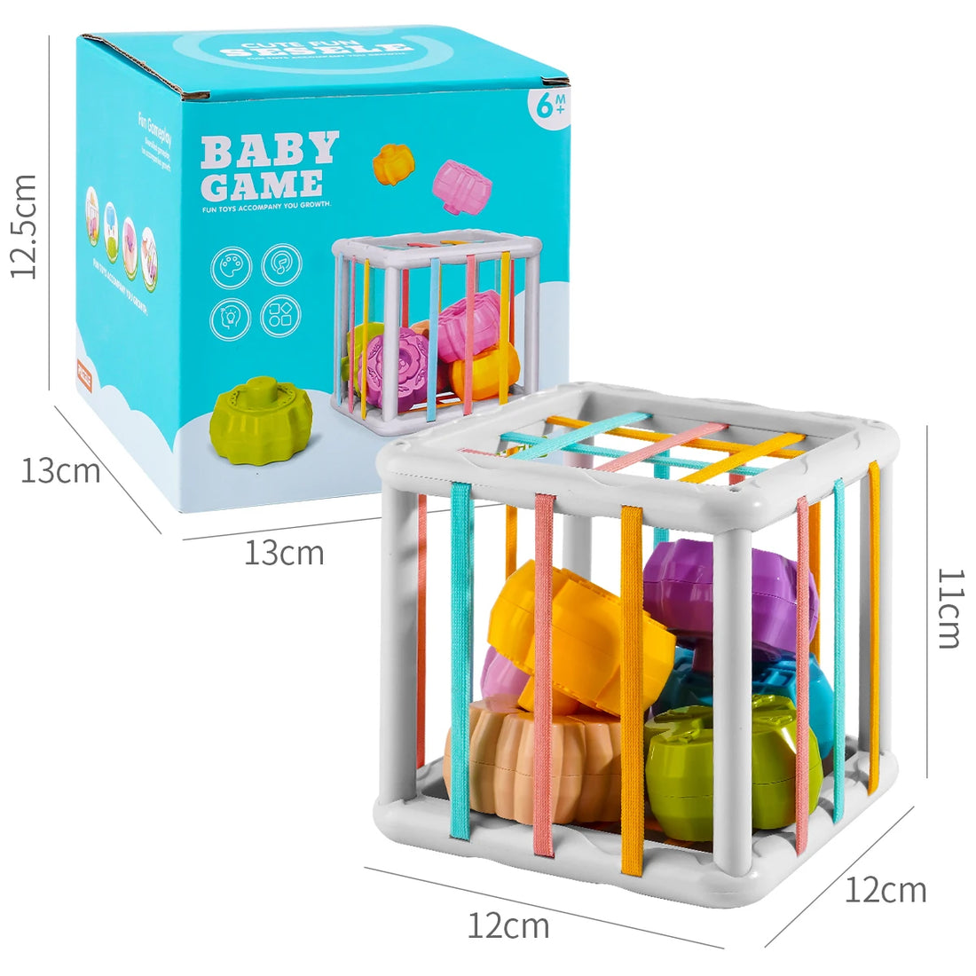 7Pcs Kids Educational Cube ShapeMatching Stacking Learning ToysEducational Play Games Baby Toys