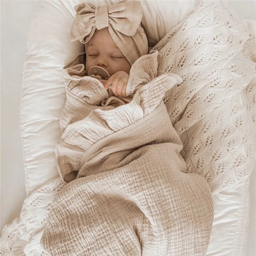Cotton Muslin Baby Blankets Solid Color Swaddle Blanket Bedding Newborn Baby Accessories
